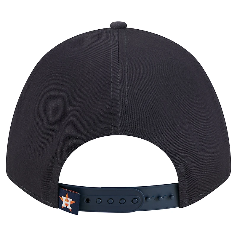 Casquette ajustable New Era bleu marine Houston Astros Metallic A-Frame 9FORTY pour femme