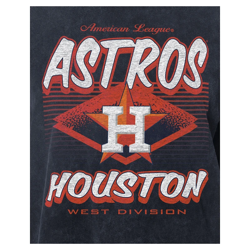T-shirt oversize délavé minéral New Era bleu marine des Astros de Houston pour femme