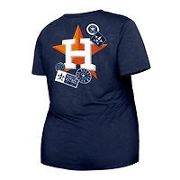 Women's New Era Navy Houston Astros Plus Two-Hit Front Knot T-Shirt