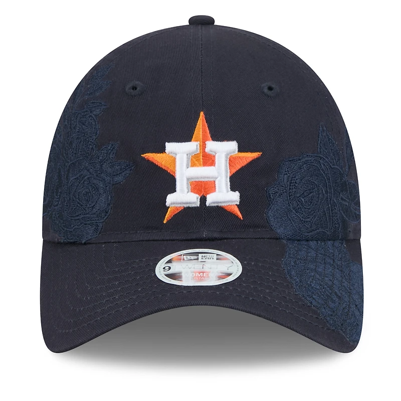Women's New Era Navy Houston Astros Roses 9TWENTY Adjustable Hat