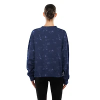 Women's New Era  Navy Houston Astros Throwback Oversized Boxy Sweatshirt