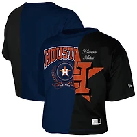 T-shirt court boxy bleu marine recyclé à imprimé Houston Astros pour femme New Era