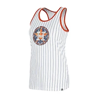 Women's New Era White Houston Astros Gameday Pinstripe Tank Top