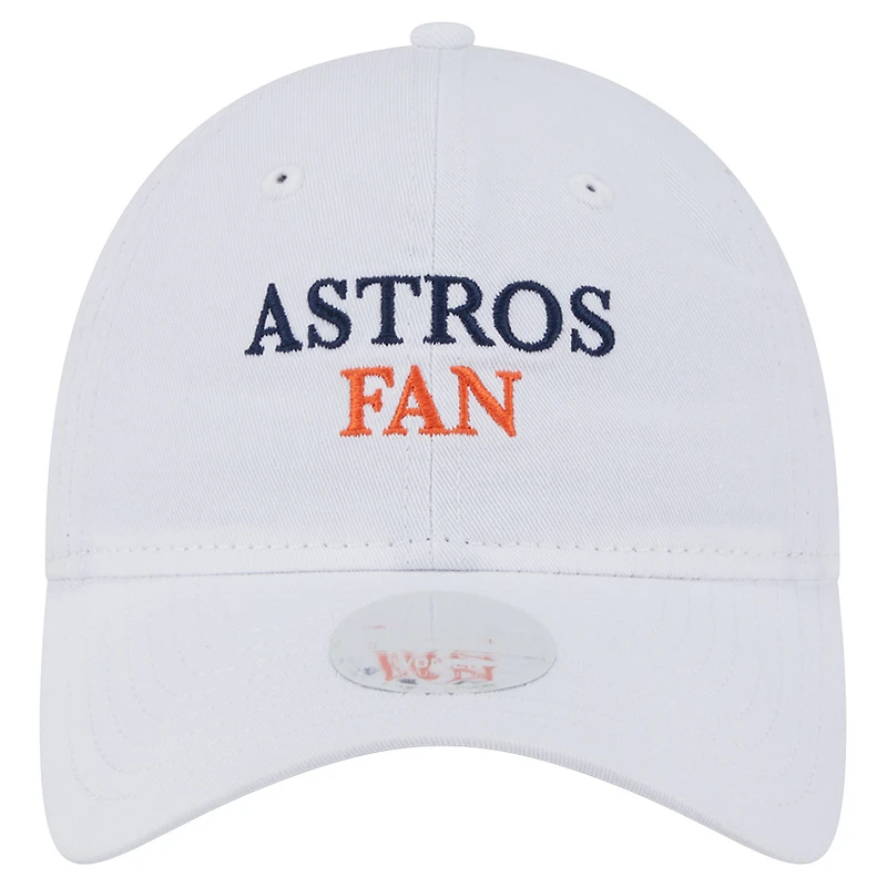 Women's New Era White Houston Astros Team Fan 9TWENTY Adjustable Hat