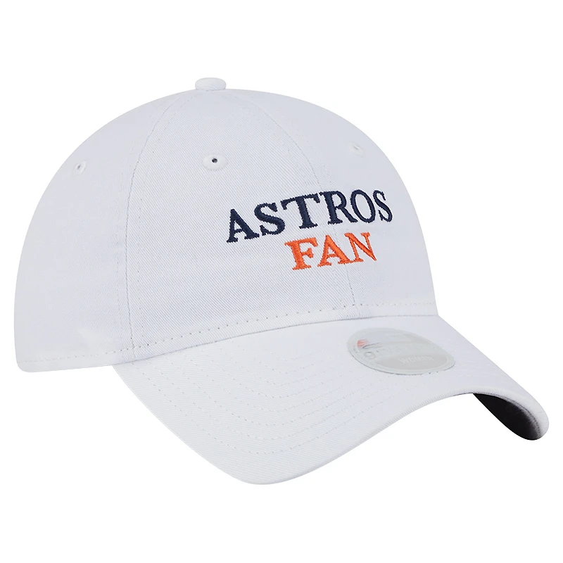 Women's New Era White Houston Astros Team Fan 9TWENTY Adjustable Hat