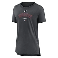 T-shirt à trois mélanges Nike Heather Charcoal Houston Astros Authentic Collection Early Work pour femme