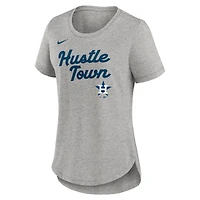 Women's Nike Heather Gray Houston Astros Script Tri-Blend T-Shirt