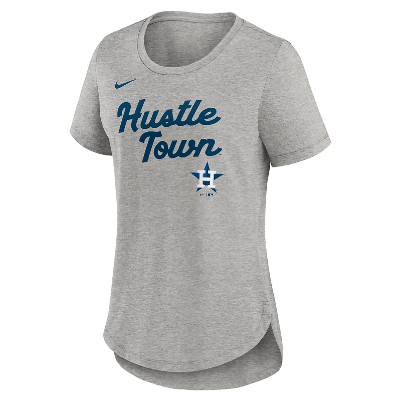 T-shirt Nike gris chiné Houston Astros Tri-Blend pour femme