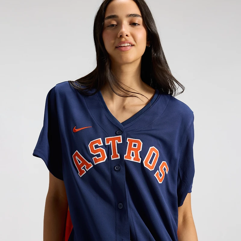 Maillot Nike Jose Altuve bleu marine pour femme des Astros de Houston, édition limitée