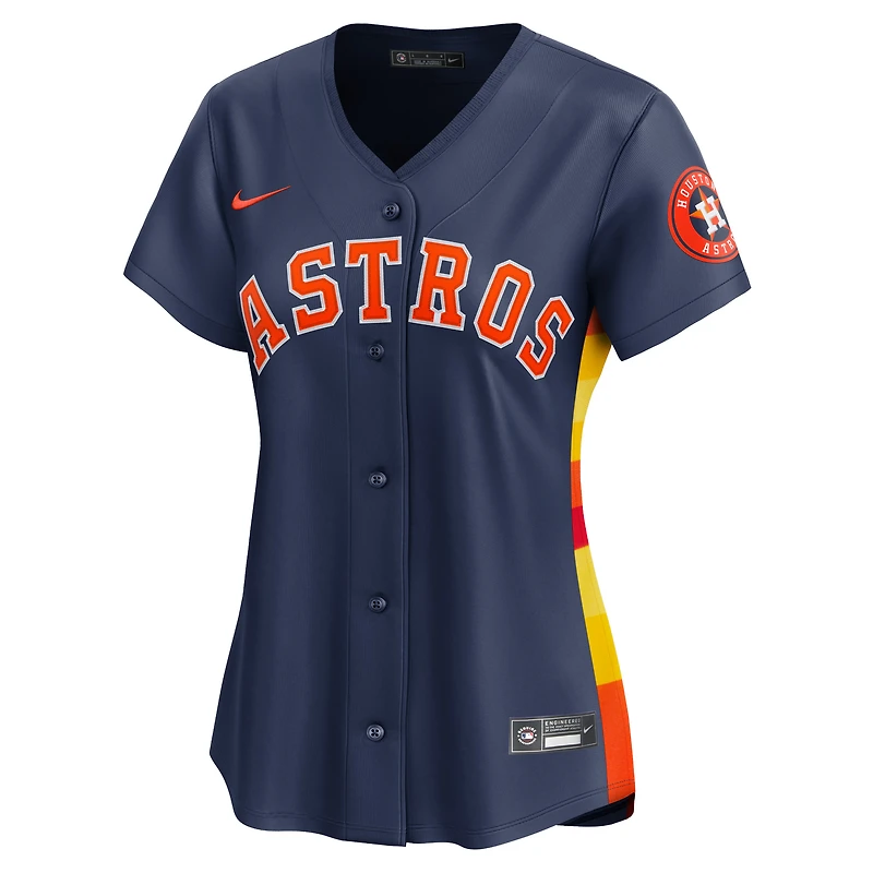 Maillot Nike Jose Altuve bleu marine pour femme des Astros de Houston, édition limitée
