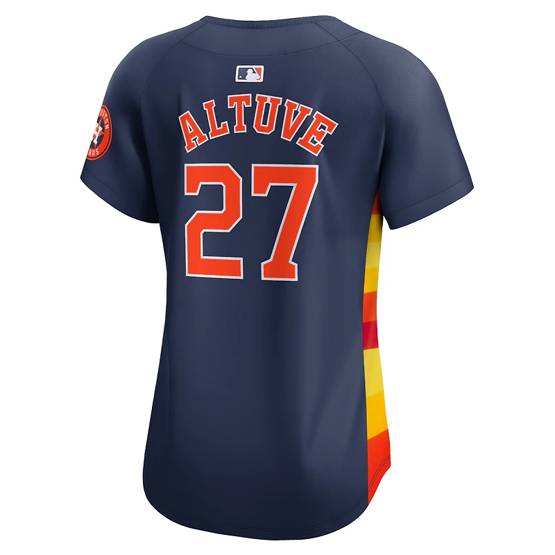 Maillot Nike Jose Altuve bleu marine pour femme des Astros de Houston, édition limitée