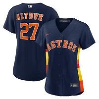 Maillot réplique alternatif Nike Jose Altuve bleu marine des Astros de Houston pour femme