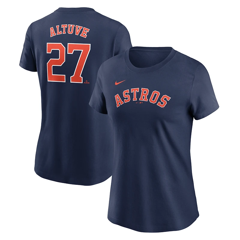 Women's Nike Jose Altuve Navy Houston Astros Cooperstown Collection Fuse Name & Number T-Shirt