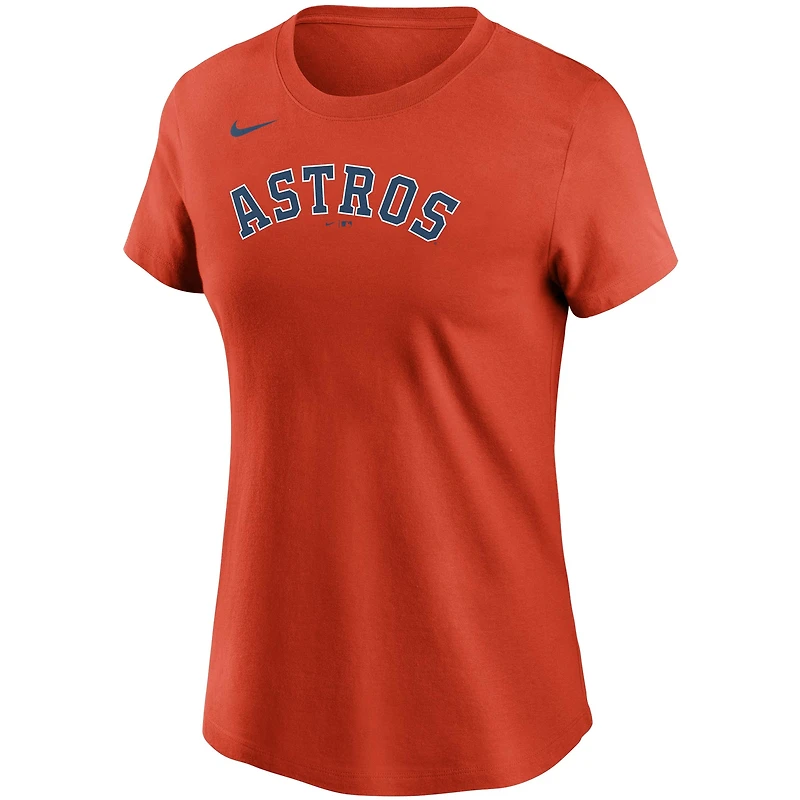 T-shirt avec nom et numéro des Astros de Houston Nike Jose Altuve orange pour femme