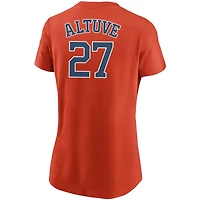T-shirt avec nom et numéro des Astros de Houston Nike Jose Altuve orange pour femme