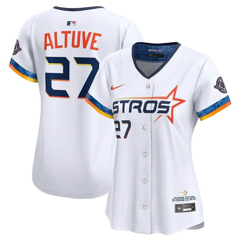 Maillot Nike Jose Altuve blanc pour femme des Astros de Houston 2025 City Connect Limited