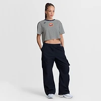 T-shirt court rayé Nike pour femme, bleu marine/crème, collection Houston Astros Cooperstown