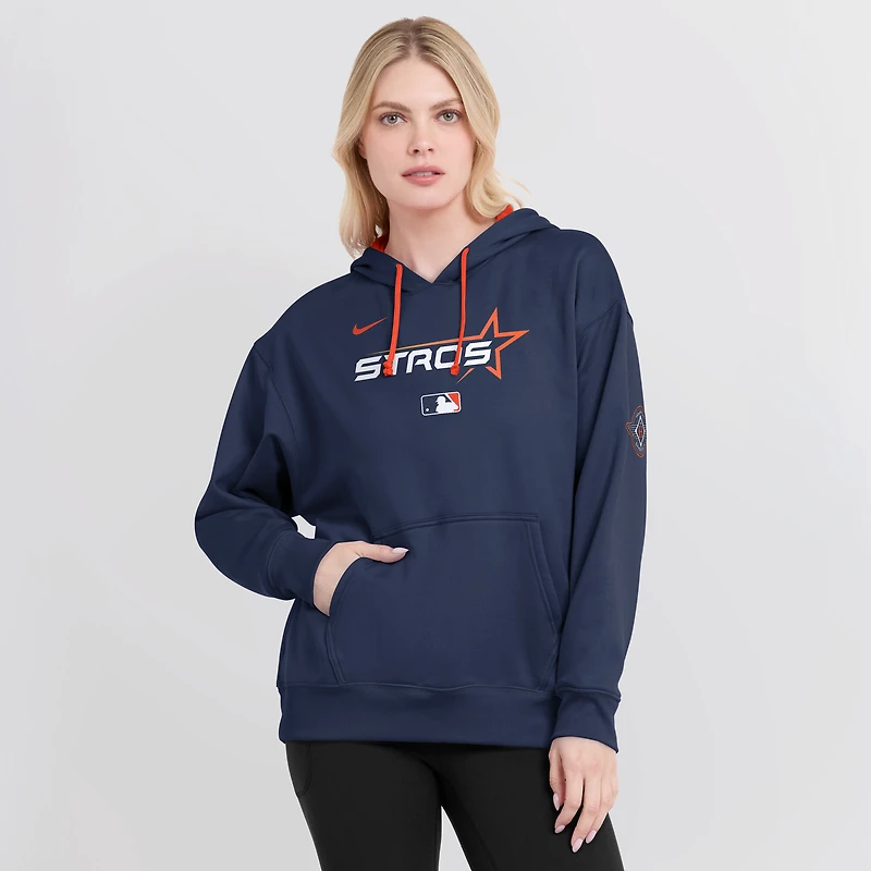 Sweat à capuche Nike Therma bleu marine Houston Astros 2025 City Connect Authentic Collection pour femme