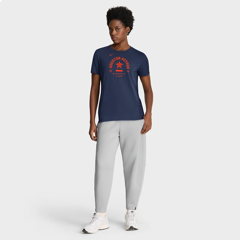 T-shirt Nike Dri-FIT bleu marine pour femme, collection authentique Houston Astros Early Work, en mélange de trois matières.