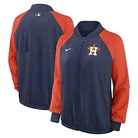 Veste de sport raglan zippée intégrale Nike Houston Astros Authentic Collection pour femme, bleu marine