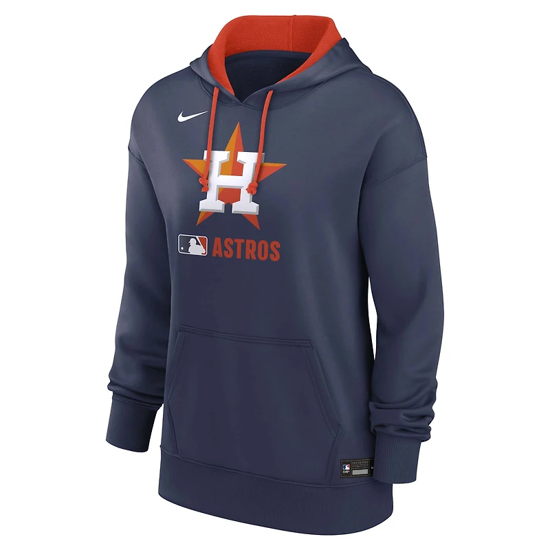 Sweat à capuche Nike Therma bleu marine Houston Astros Authentic Collection pour femme