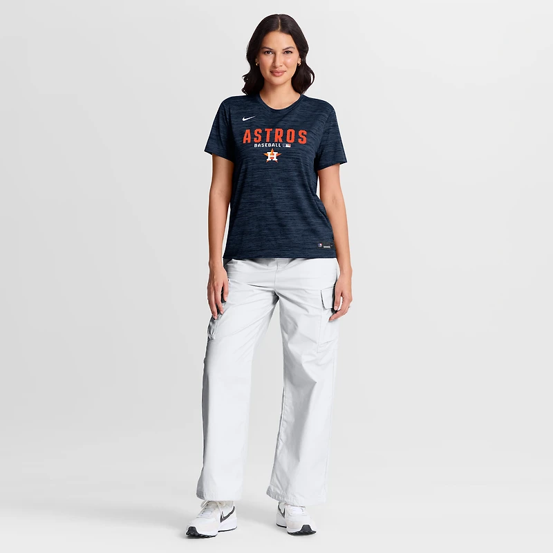 T-shirt Nike Velocity Dri-FIT pour femme, collection authentique Houston Astros, bleu marine