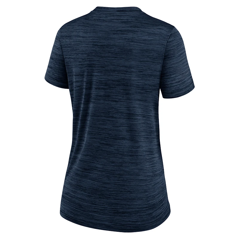 T-shirt de performance d'entraînement Nike Velocity pour femme, bleu marine, collection authentique Houston Astros, col en V