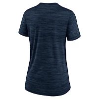 T-shirt de performance d'entraînement Nike Velocity pour femme, bleu marine, collection authentique Houston Astros, col en V