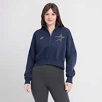 Sweat-shirt à demi-zip en polaire Nike bleu marine Houston Astros Cooperstown Collection Phoenix pour femme