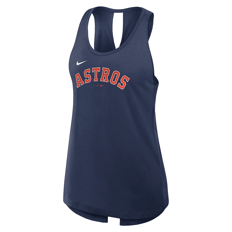 Women's Nike Navy Houston Astros Open-Back Crisscross Dri-FIT Tank Top