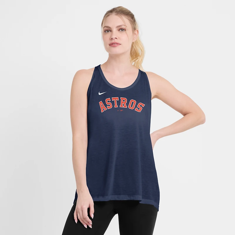 Women's Nike Navy Houston Astros Open-Back Crisscross Dri-FIT Tank Top