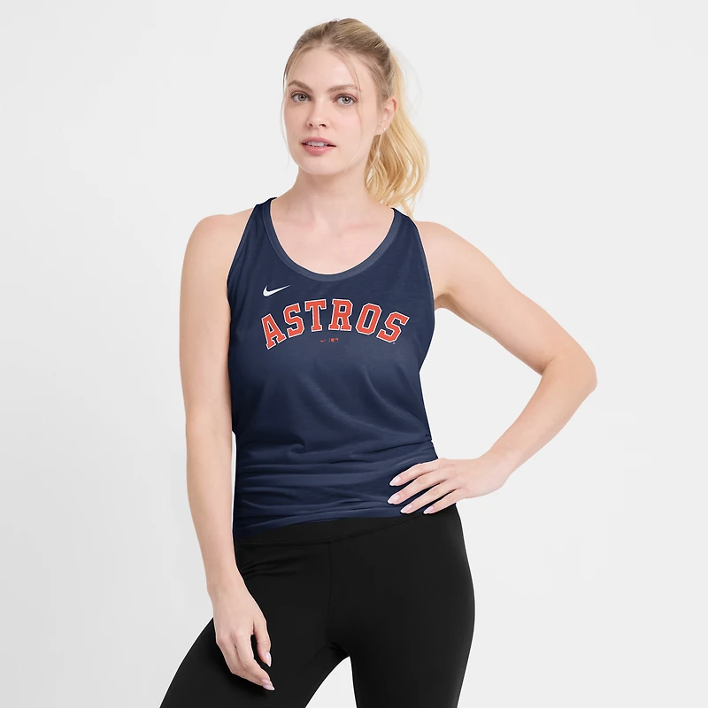 Women's Nike Navy Houston Astros Open-Back Crisscross Dri-FIT Tank Top