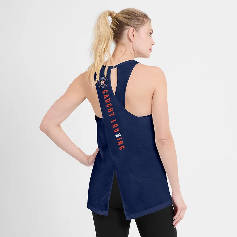 Women's Nike Navy Houston Astros Open-Back Crisscross Dri-FIT Tank Top