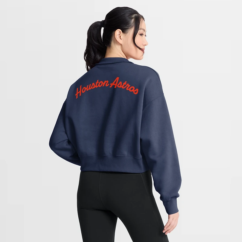 Women's Nike Navy Houston Astros Primetime Phoenix Fleece Half-Zip Sweatshirt