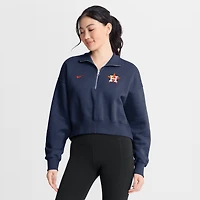 Women's Nike Navy Houston Astros Primetime Phoenix Fleece Half-Zip Sweatshirt