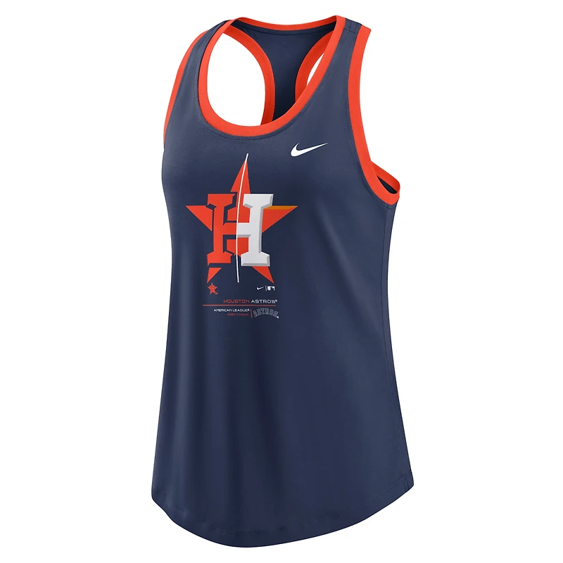 Débardeur Nike Tech Tri-Blend bleu marine pour femme des Houston Astros