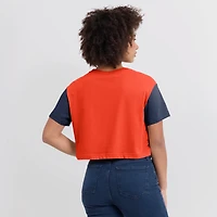 Women's Nike Orange/Navy Houston Astros Script Dri-FIT Cropped T-Shirt