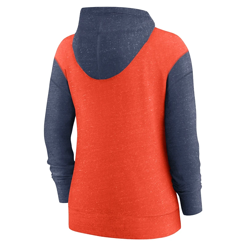 Sweat à capuche entièrement zippé Nike Houston Astros orange pour femme
