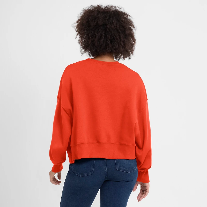 Sweat-shirt court surdimensionné orange Houston Astros Nike pour femme