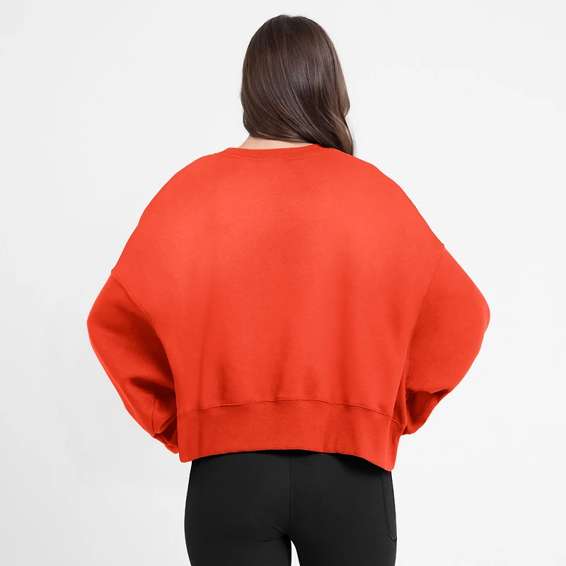 Sweat-shirt court surdimensionné orange Houston Astros Nike pour femme