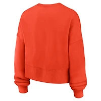 Women's Nike Orange Houston Astros Oversized High Hip Pullover Sweatshirt