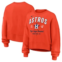 Sweat-shirt oversize orange à manches longues pour femme Nike Houston Astros
