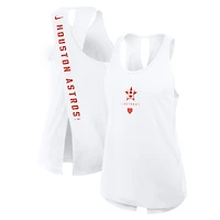Débardeur Nike blanc Houston Astros à dos ouvert et croisé Dri-FIT pour femme