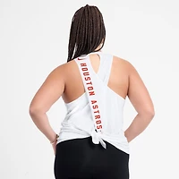 Débardeur Nike blanc Houston Astros à dos ouvert et croisé Dri-FIT pour femme