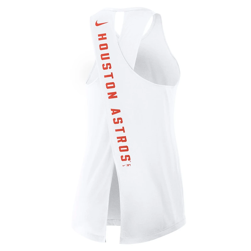 Women's Nike White Houston Astros Open-Back Crisscross Dri-FIT Tank Top