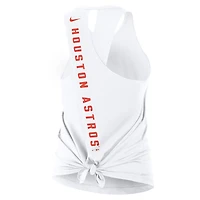 Débardeur Nike blanc Houston Astros à dos ouvert et croisé Dri-FIT pour femme