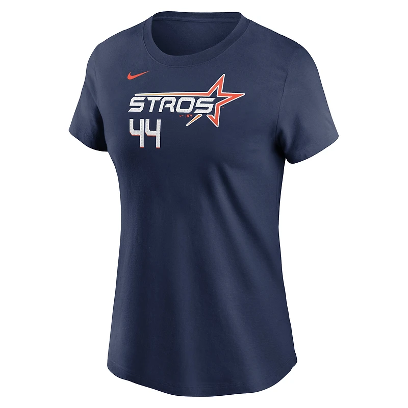 T-shirt Nike Yordan Alvarez bleu marine pour femme, Houston Astros 2025 City Connect Fuse, avec nom et numéro