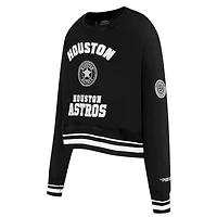 Women's Pro Standard Black Houston Astros Pearl Cropped Pullover Sweatshirt