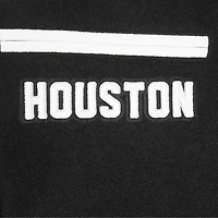 Women's Pro Standard Black Houston Astros Pearls Rib Wool Full-Zip Varsity Jacket