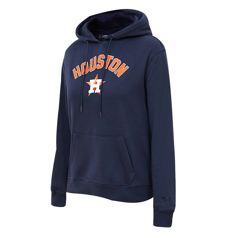 Women's Pro Standard Navy Houston Astros Classic Fleece Pullover Hoodie